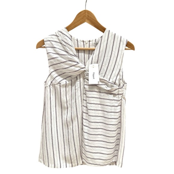 NWT Filippa K Twisted Stripe Top In Off White/Mulberry Stripe Size XS - Picture 3 of 3